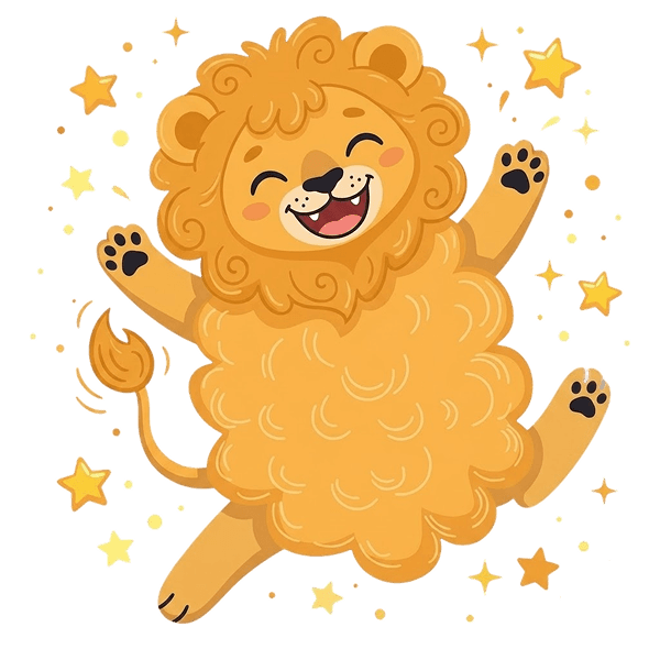 BibleFocus mascot — a smiling lion holding a Bible